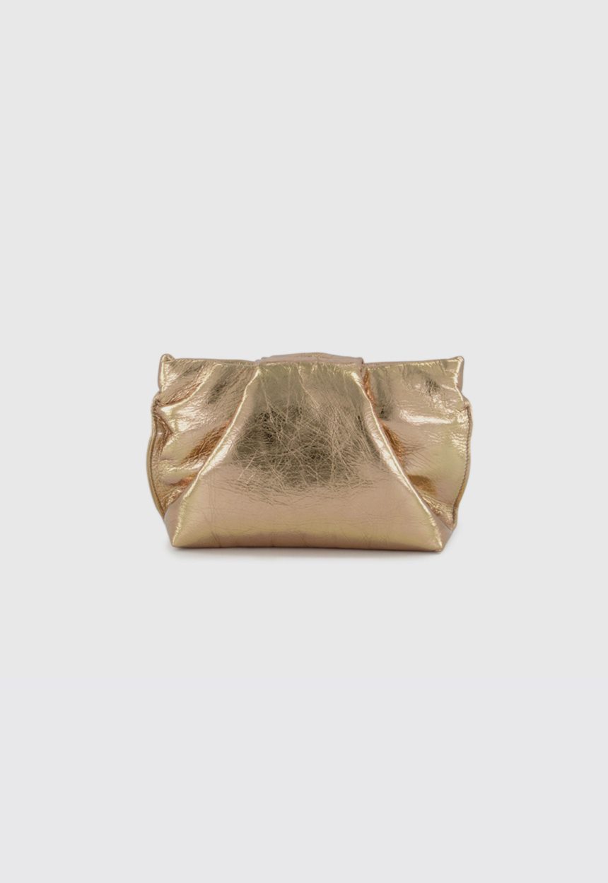 Jac + Jack A ESQUE Fold Mini Clutch Bag - Metallic Gold